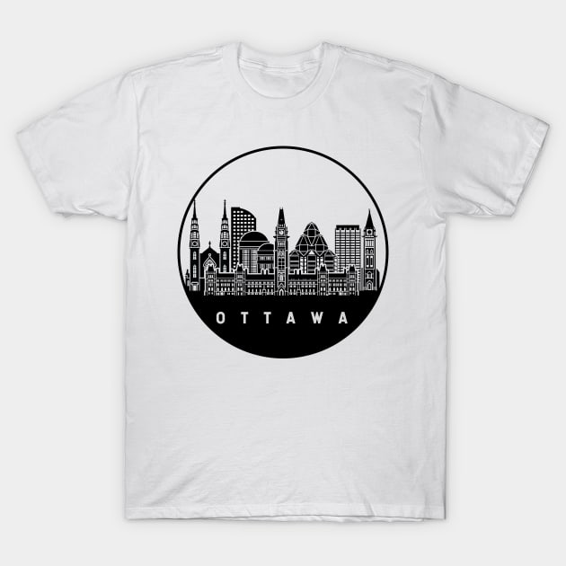 Ottawa Canada Skyline T-Shirt by ThyShirtProject - Affiliate